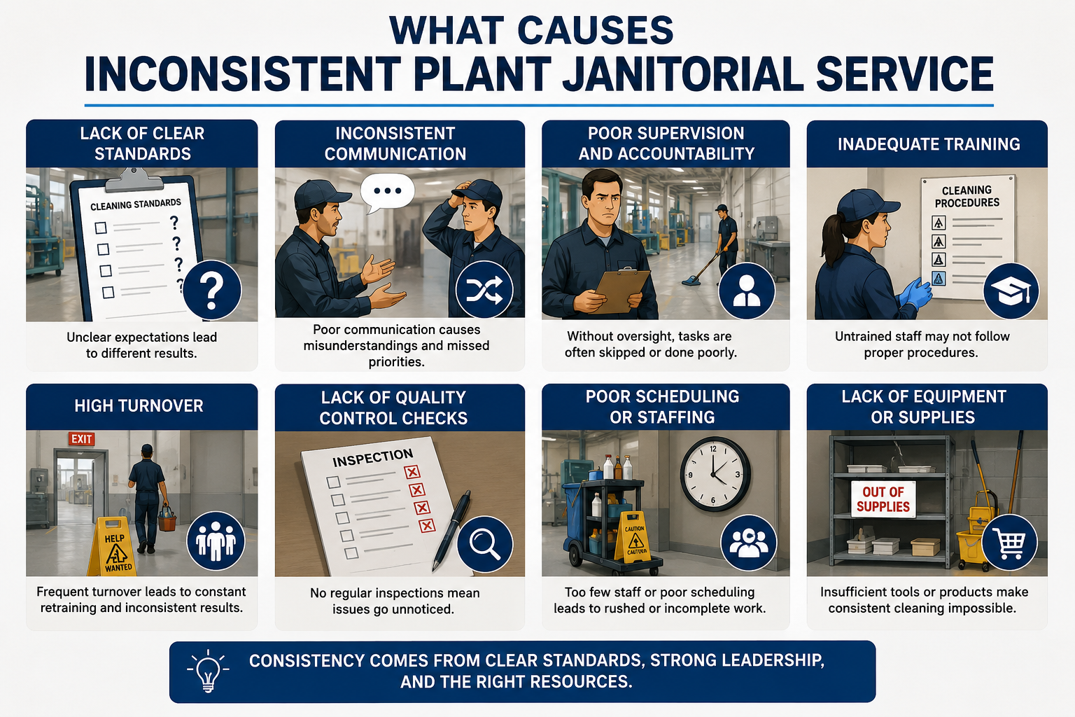 What Causes Inconsistent Plant Janitorial Service